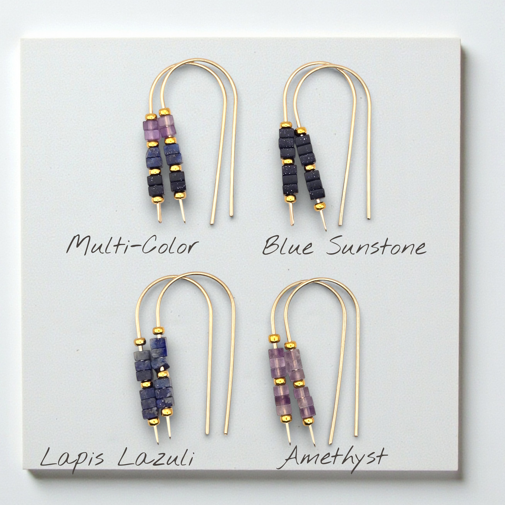 Cheval - Mountain Sunset Earrings Bijou by SAM Gold Fill Blue Sunstone