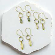 Mini Gemstone Hoops - Deep Forest Earrings Bijou by SAM