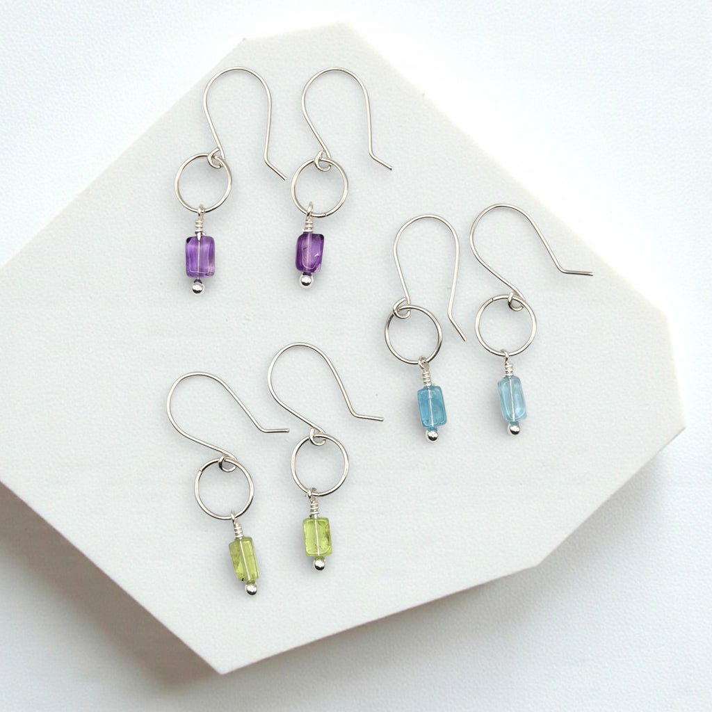Mini Gemstone Hoops - Sunny Day Earrings Bijou by SAM