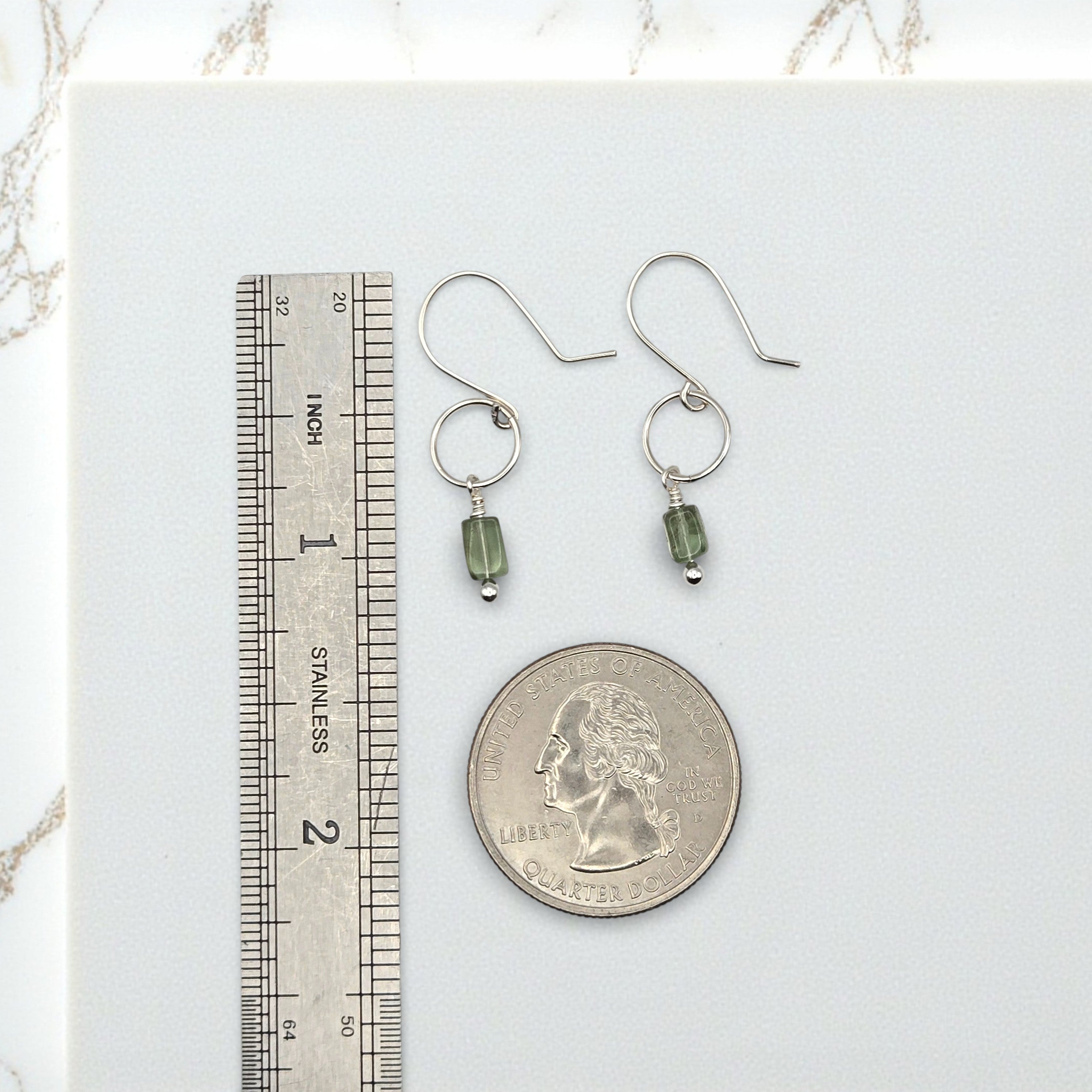 Mini Gemstone Hoops - Deep Forest Earrings Bijou by SAM