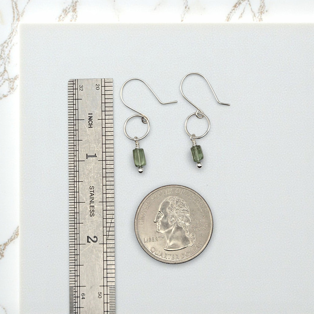 Mini Gemstone Hoops - Deep Forest Earrings Bijou by SAM