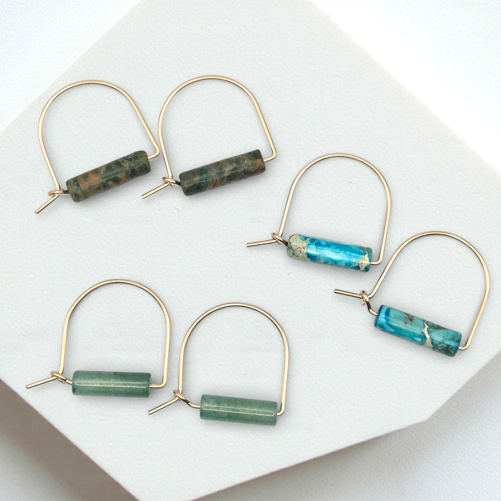 Arc Gemstone Earrings - Ocean Sunset Earrings Bijou by SAM