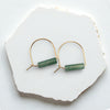 Arc Gemstone Earrings - Ocean Sunset Earrings Bijou by SAM Gold Fill Green Aventurine