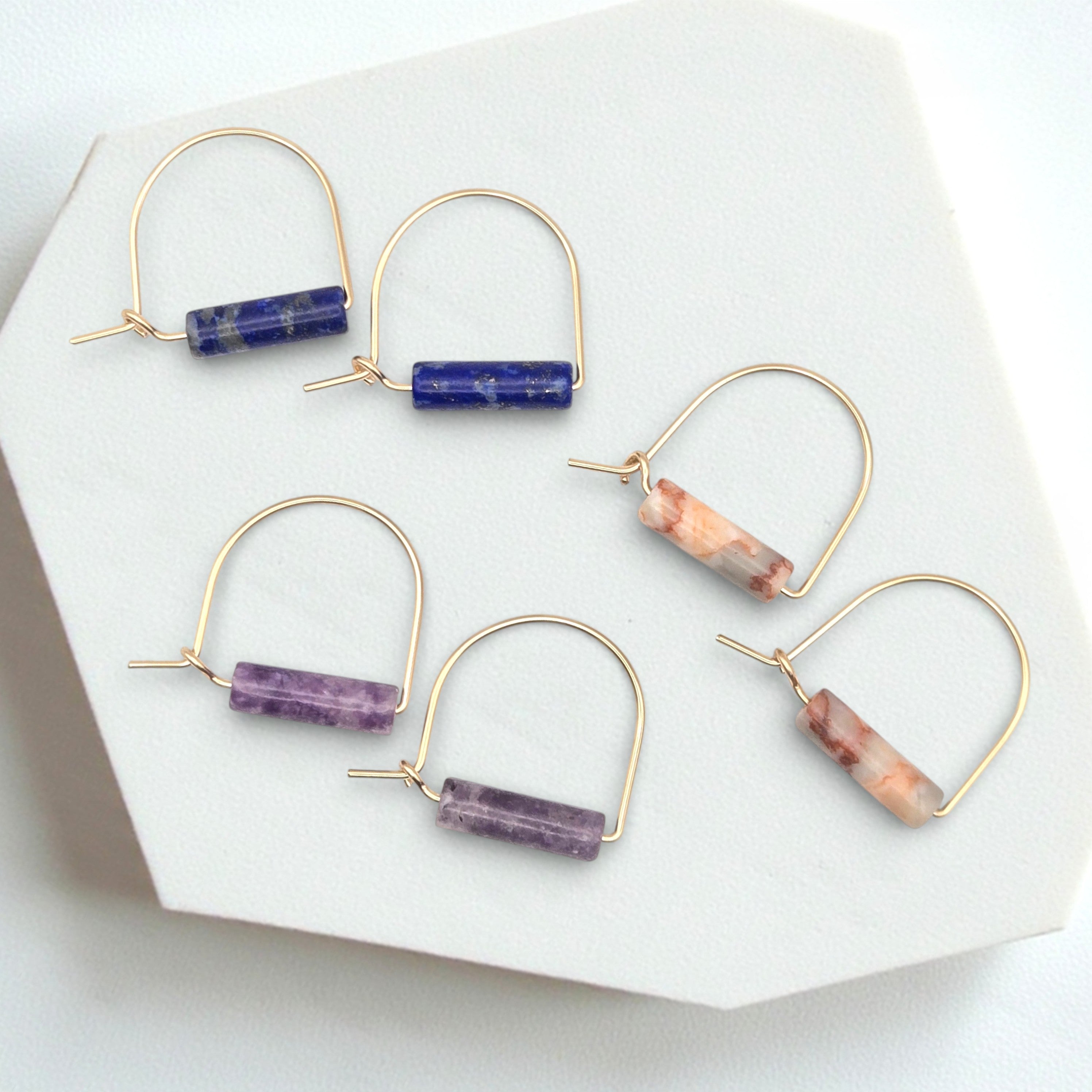 Arc Gemstone Earrings - Mountain Sunset Earrings Bijou by SAM