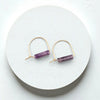 Arc Gemstone Earrings - Mountain Sunset Earrings Bijou by SAM Gold Fill Amethyst