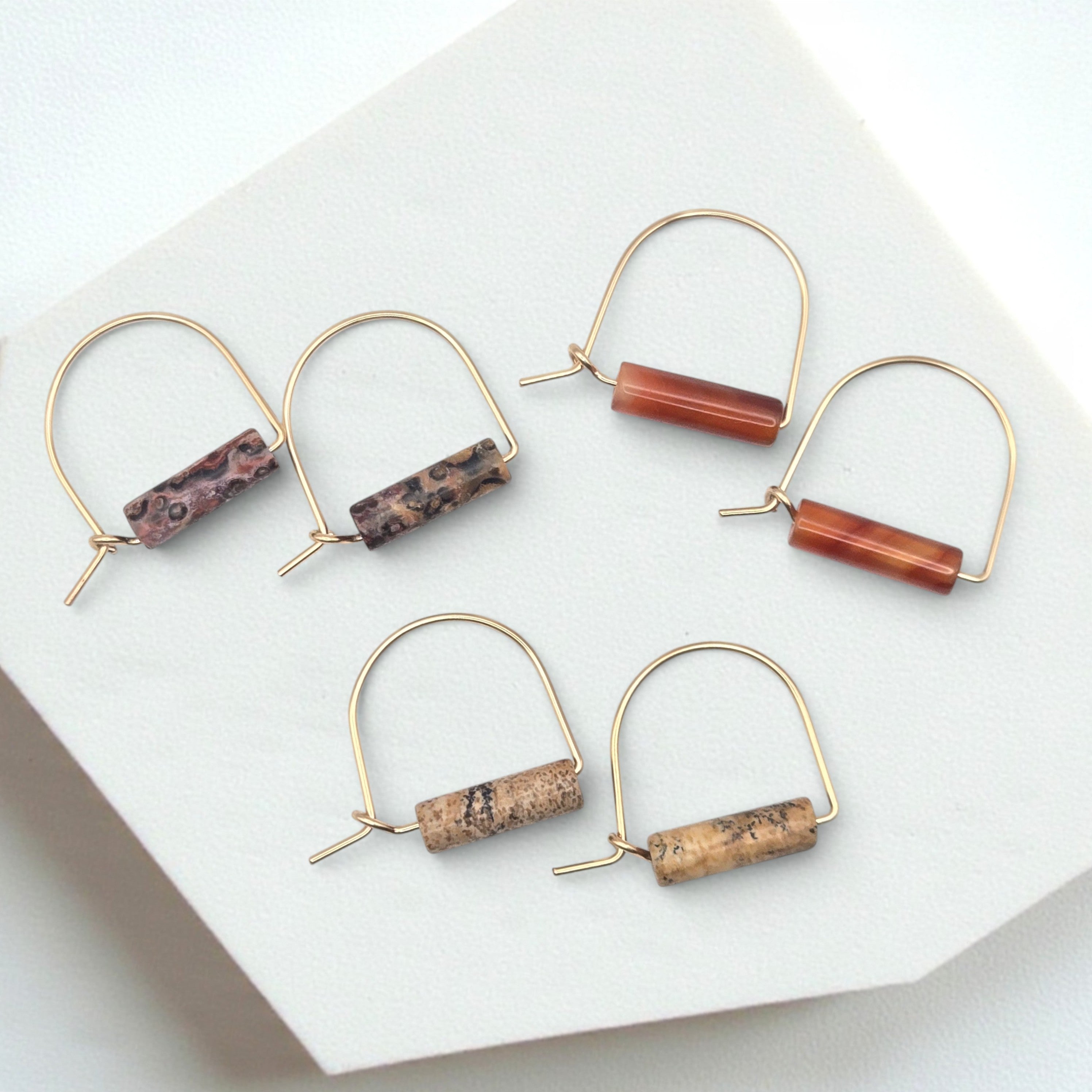 Arc Gemstone Earrings - Desert Sunset Earrings Bijou by SAM
