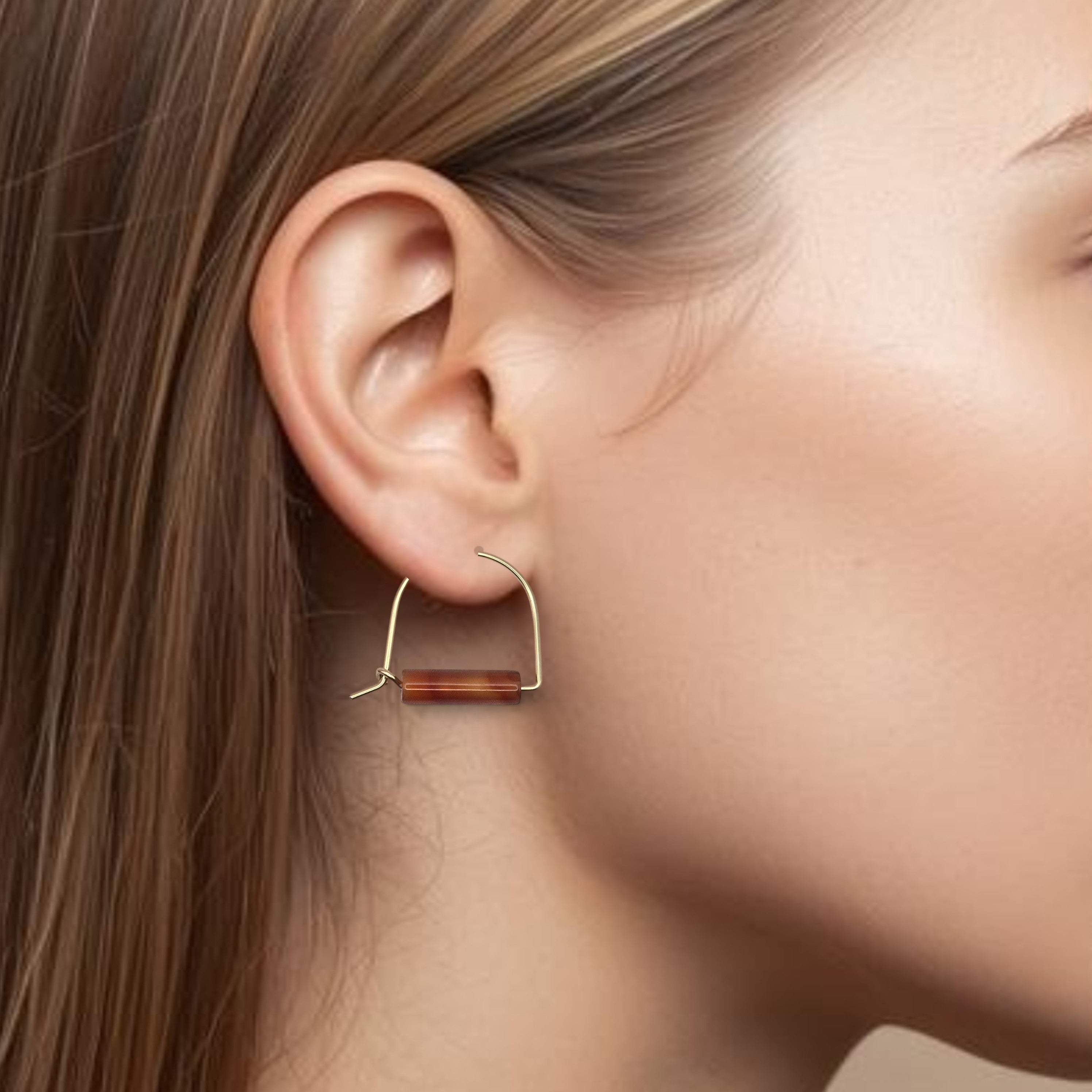 Arc Gemstone Earrings - Desert Sunset Earrings Bijou by SAM