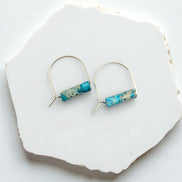Arc Gemstone Earrings - Ocean Sunset Earrings Bijou by SAM Sterling Silver Turquoise Jasper