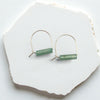 Arc Gemstone Earrings - Ocean Sunset Earrings Bijou by SAM Sterling Silver Green Aventurine