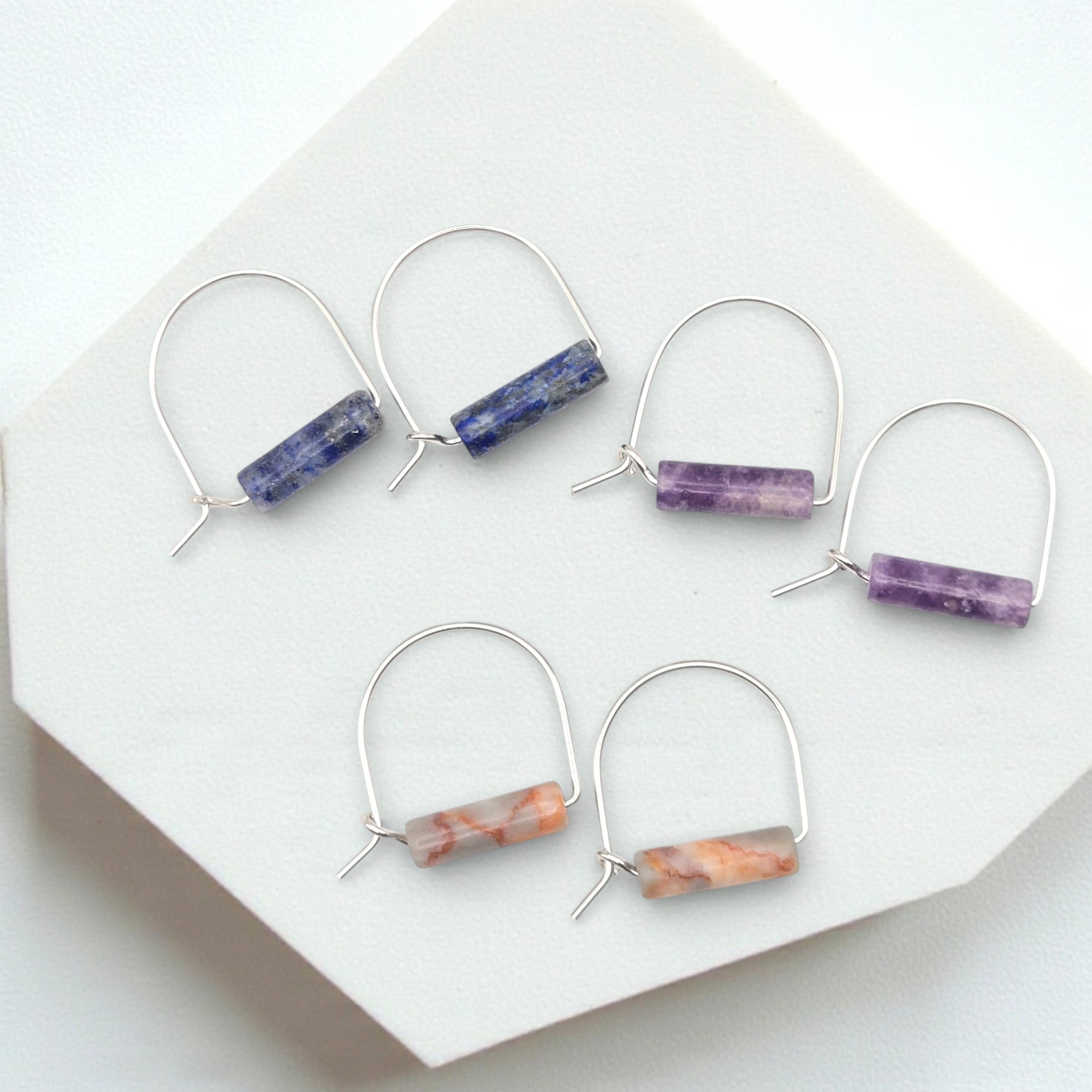 Arc Gemstone Earrings - Mountain Sunset Earrings Bijou by SAM