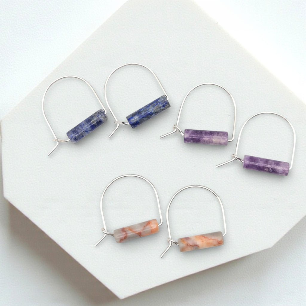 Arc Gemstone Earrings - Mountain Sunset Earrings Bijou by SAM