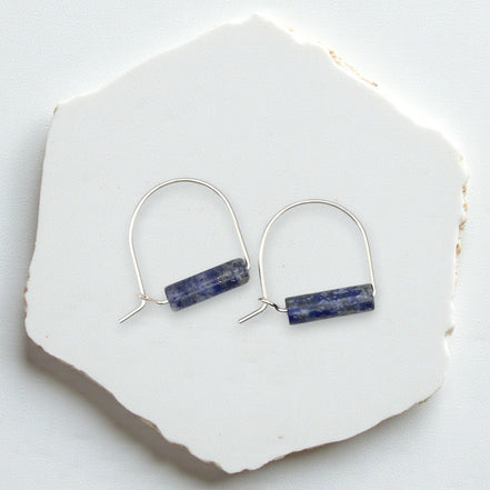 Arc Gemstone Earrings - Mountain Sunset Earrings Bijou by SAM Sterling Silver Lapis Lazuli