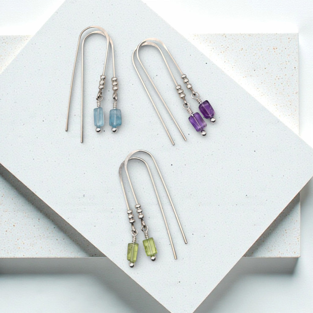 Mini Gemstone Threaders - Sunny Day Earrings Bijou by SAM