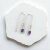 Mini Gemstone Threaders - Sunny Day Earrings Bijou by SAM Sterling Silver Amethyst