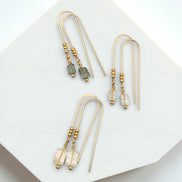 Mini Gemstone Threaders - Dark Forest Earrings Bijou by SAM