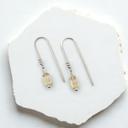 Mini Gemstone Threaders - Dark Forest Earrings Bijou by SAM Sterling Silver Citrine