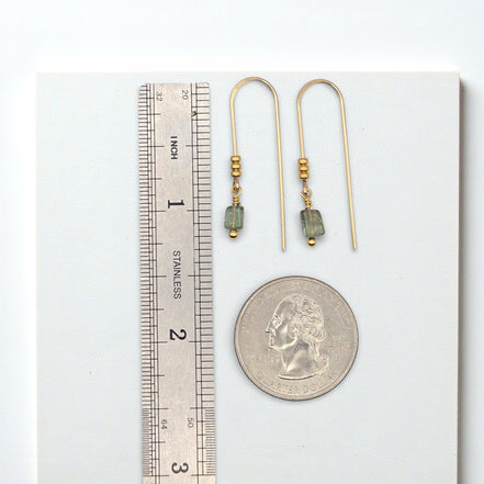 Mini Gemstone Threaders - Dark Forest Earrings Bijou by SAM