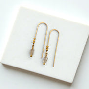 Mini Gemstone Threaders - Dark Forest Earrings Bijou by SAM Gold Fill Prasiolite