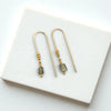 Mini Gemstone Threaders - Dark Forest Earrings Bijou by SAM Gold Fill Green Apatite