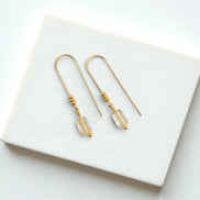 Mini Gemstone Threaders - Dark Forest Earrings Bijou by SAM Gold Fill Citrine