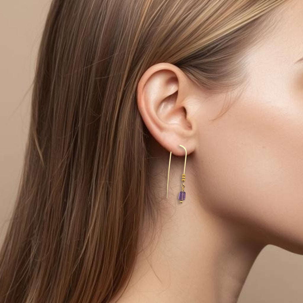 Mini Gemstone Threaders - Sunny Day Earrings Bijou by SAM