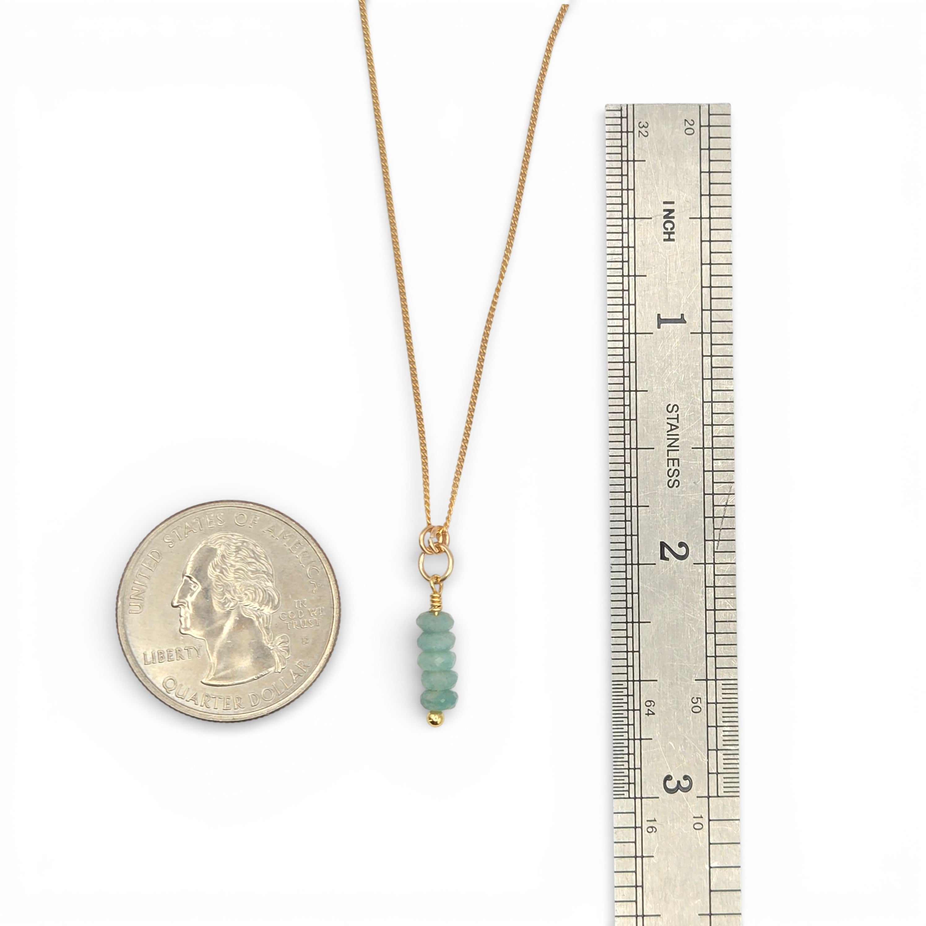 Amazonite Necklace in Silver or Gold Necklace Bijou by SAM