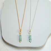 Amazonite Necklace in Silver or Gold Necklace Bijou by SAM Gold Fill