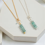 Amazonite Necklace in Silver or Gold Necklace Bijou by SAM Gold-plated