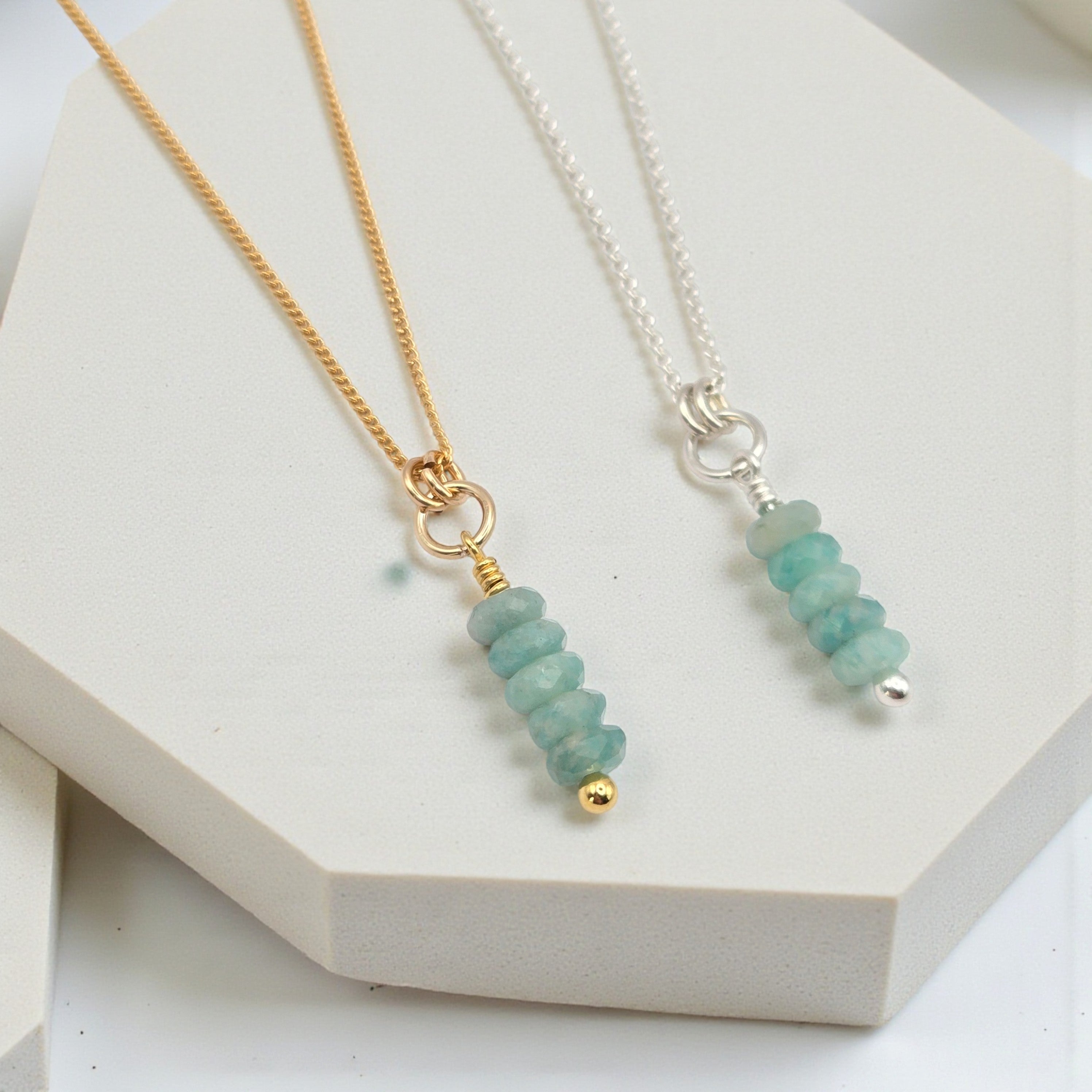 Amazonite Necklace in Silver or Gold Necklace Bijou by SAM Gold-plated