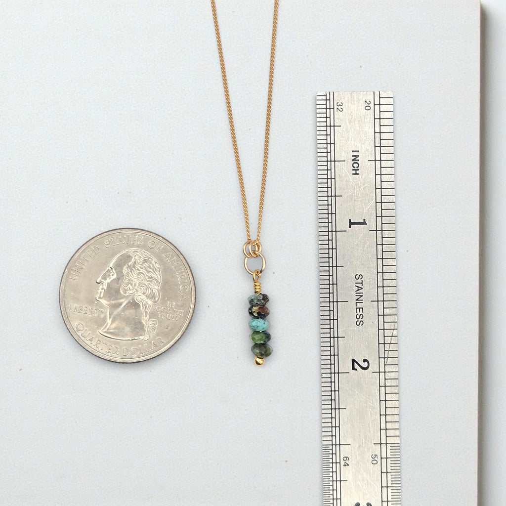 Turquoise Necklace - Silver or Gold Necklace Bijou by SAM