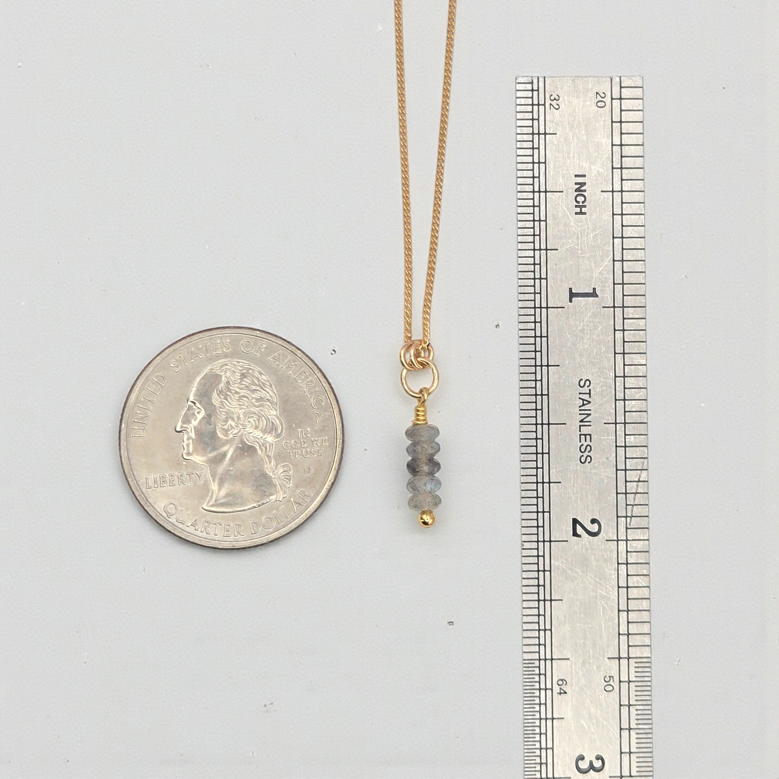 Small Moonstone Necklace - Silver or Gold Necklace Bijou by SAM