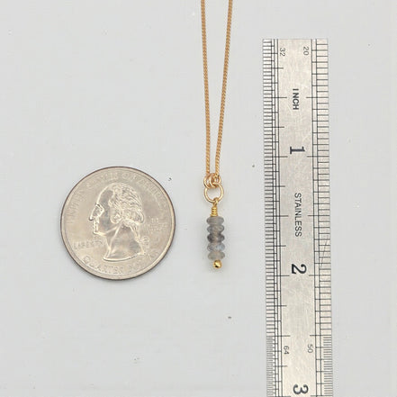 Small Moonstone Necklace - Silver or Gold Necklace Bijou by SAM