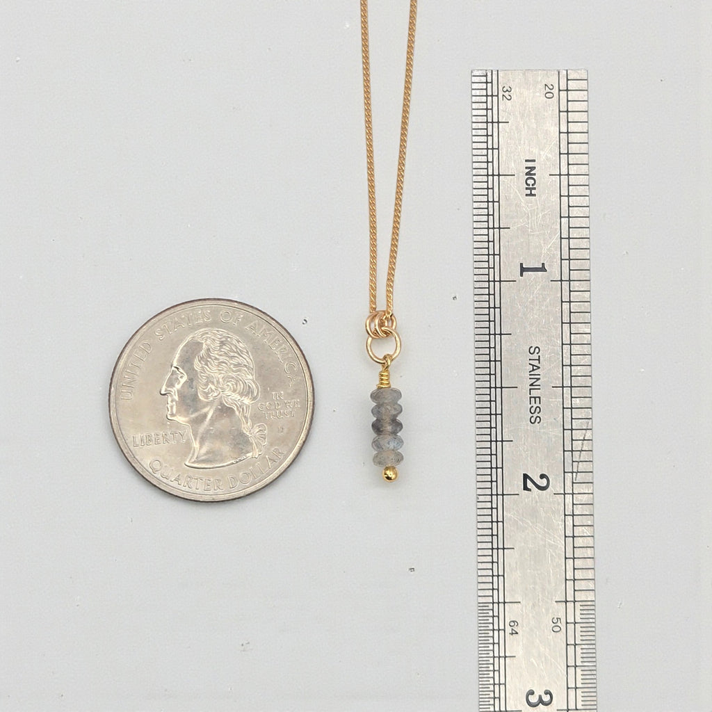 Small Moonstone Necklace - Silver or Gold Necklace Bijou by SAM