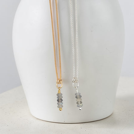 Small Labradorite Necklace - Silver or Gold