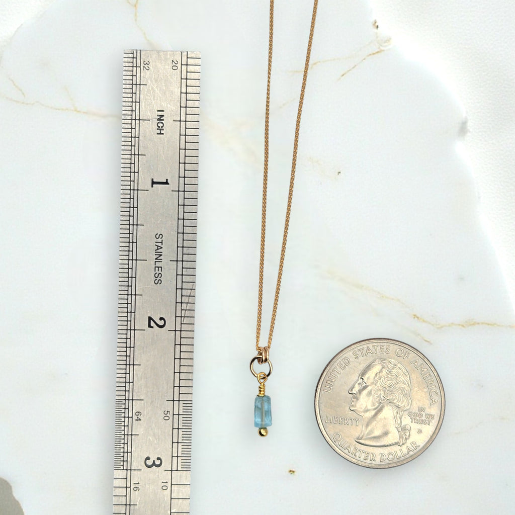 Blue Apatite Necklace - silver or Gold Necklace Bijou by SAM