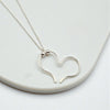 Open Heart Necklace - Silver & Silver Necklace Bijou by SAM