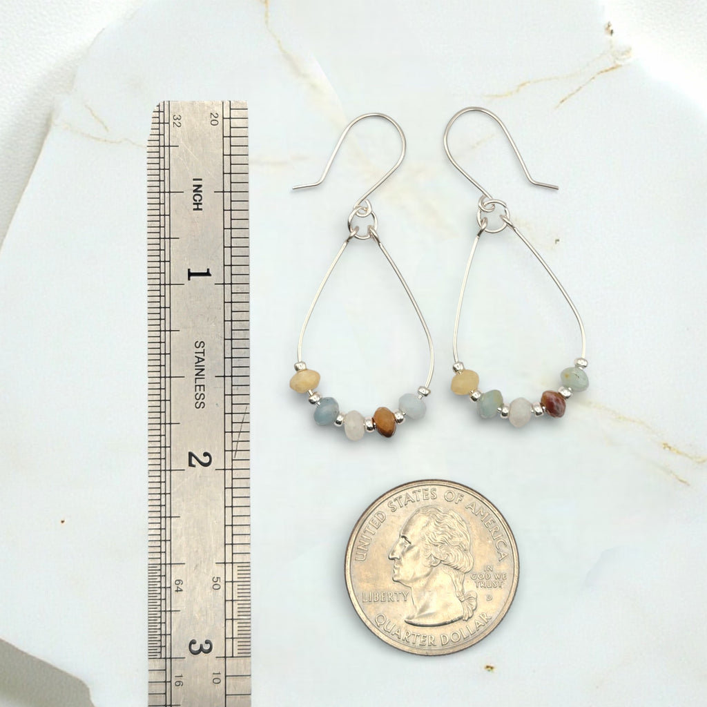 Lane - Silver & Amazonite Earrings Bijou by SAM
