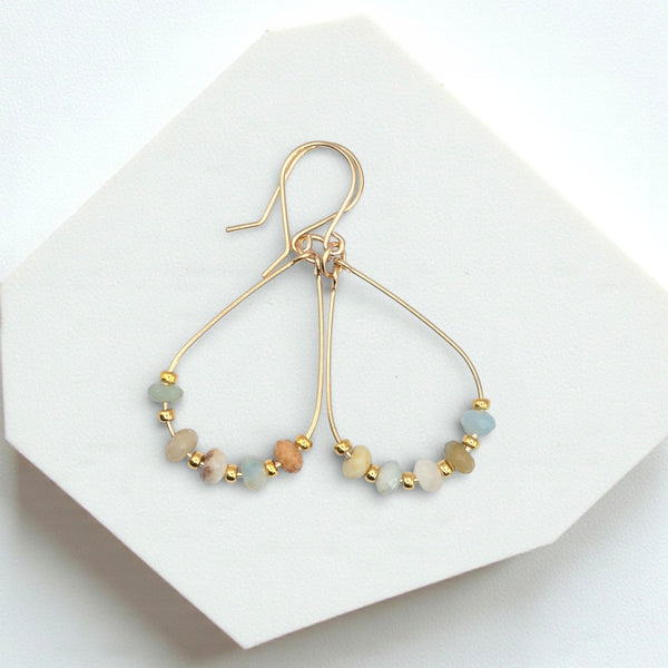 Lane - Gold & Amazonite Earrings Bijou by SAM Gold Fill