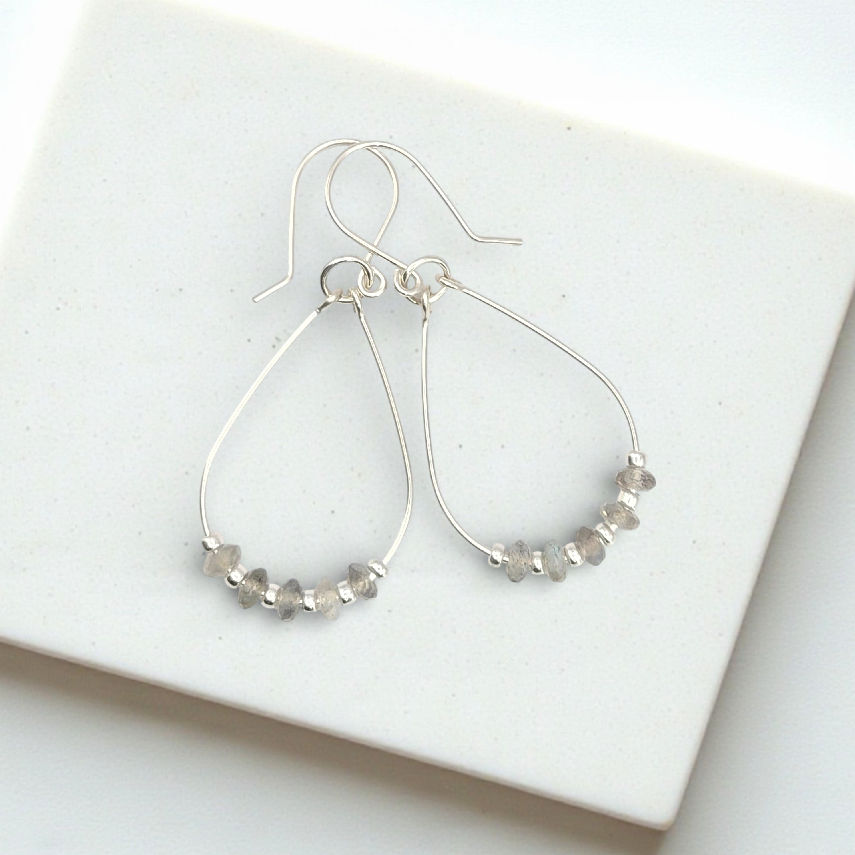 Lane - Silver & Moonstone Earrings Bijou by SAM