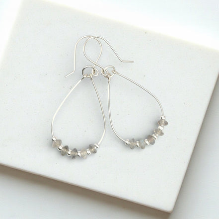 Lane - Silver & Moonstone Earrings Bijou by SAM