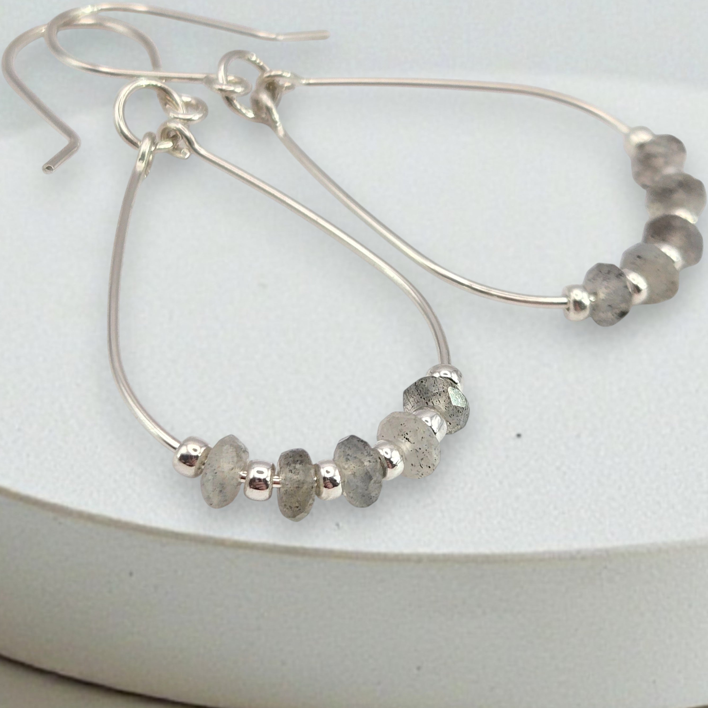 Lane - Silver & Moonstone Earrings Bijou by SAM