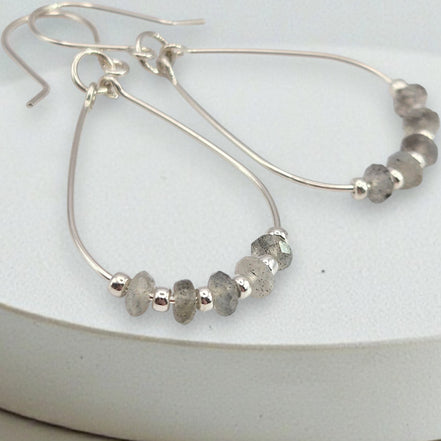 Lane - Silver & Moonstone Earrings Bijou by SAM