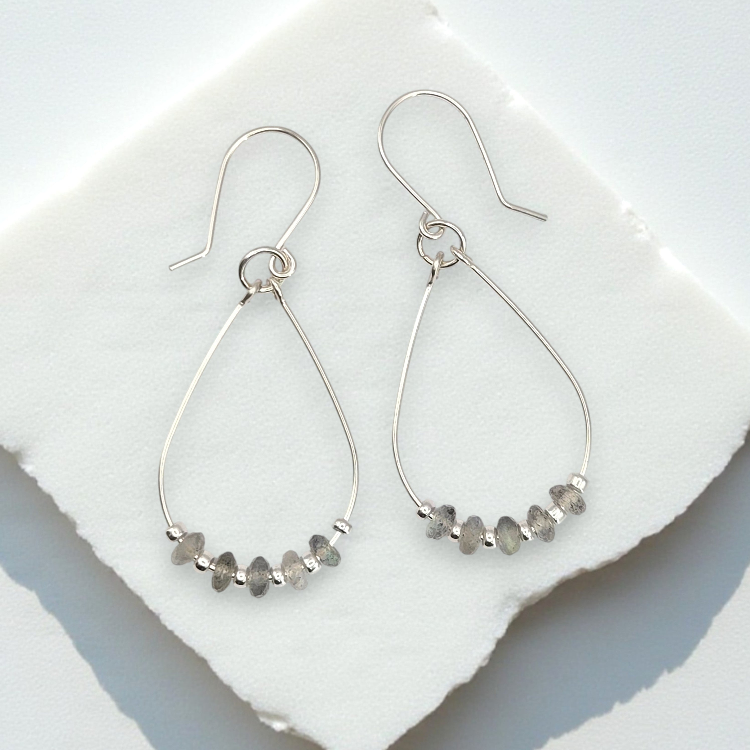 Lane - Silver & Moonstone Earrings Bijou by SAM