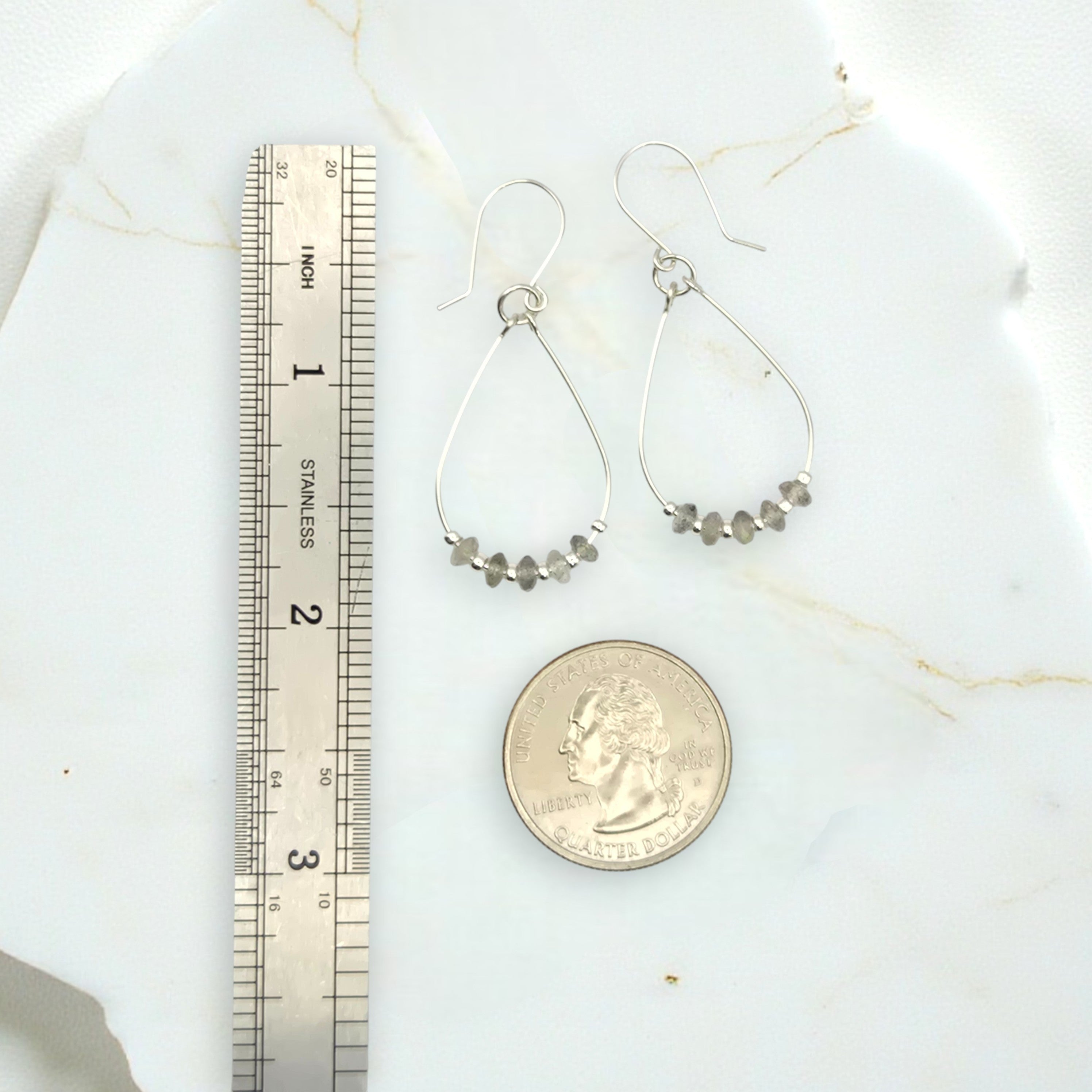 Lane - Silver & Moonstone Earrings Bijou by SAM