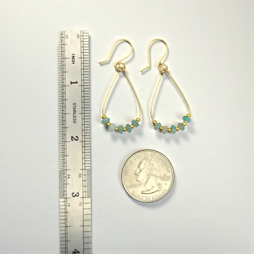 Lane - Green Amazonite in Silver or Gold Earrings Bijou by SAM