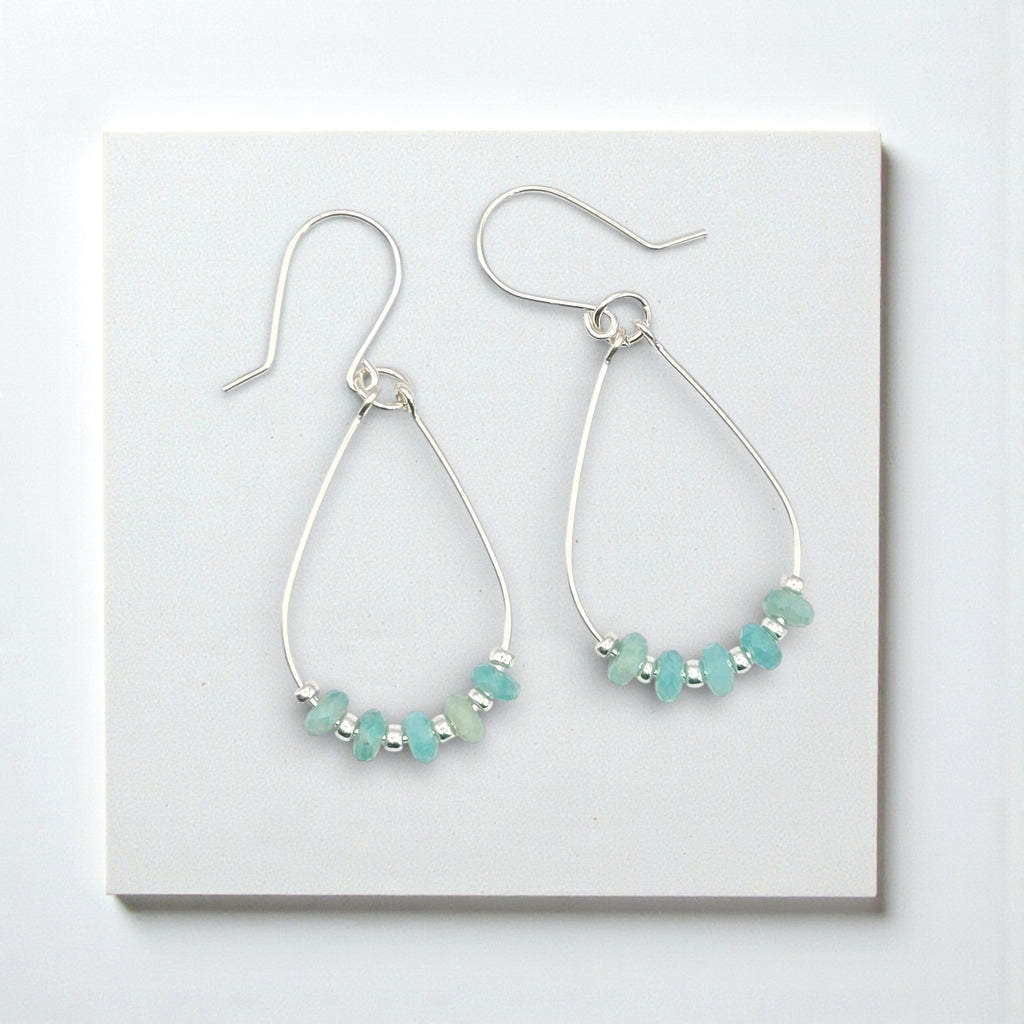 Lane - Green Amazonite in Silver or Gold Earrings Bijou by SAM