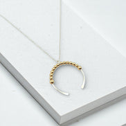 Necklace - Silver & Gold Open Circle Necklace Bijou by SAM