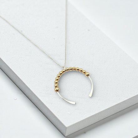 Necklace - Silver & Gold Open Circle Necklace Bijou by SAM