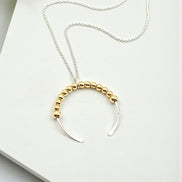 Necklace - Silver & Gold Open Circle Necklace Bijou by SAM
