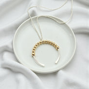 Necklace - Silver & Gold Open Circle Necklace Bijou by SAM